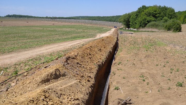 Terrain-adapted Irrigation in an Apple orchard